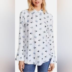 Equipment Femme Rossi White Star Print Buttondown size Large